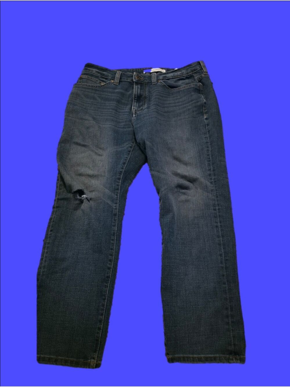 4/$25 Deal! Denver Hayes Straight Leg Jeans with Knee Rip